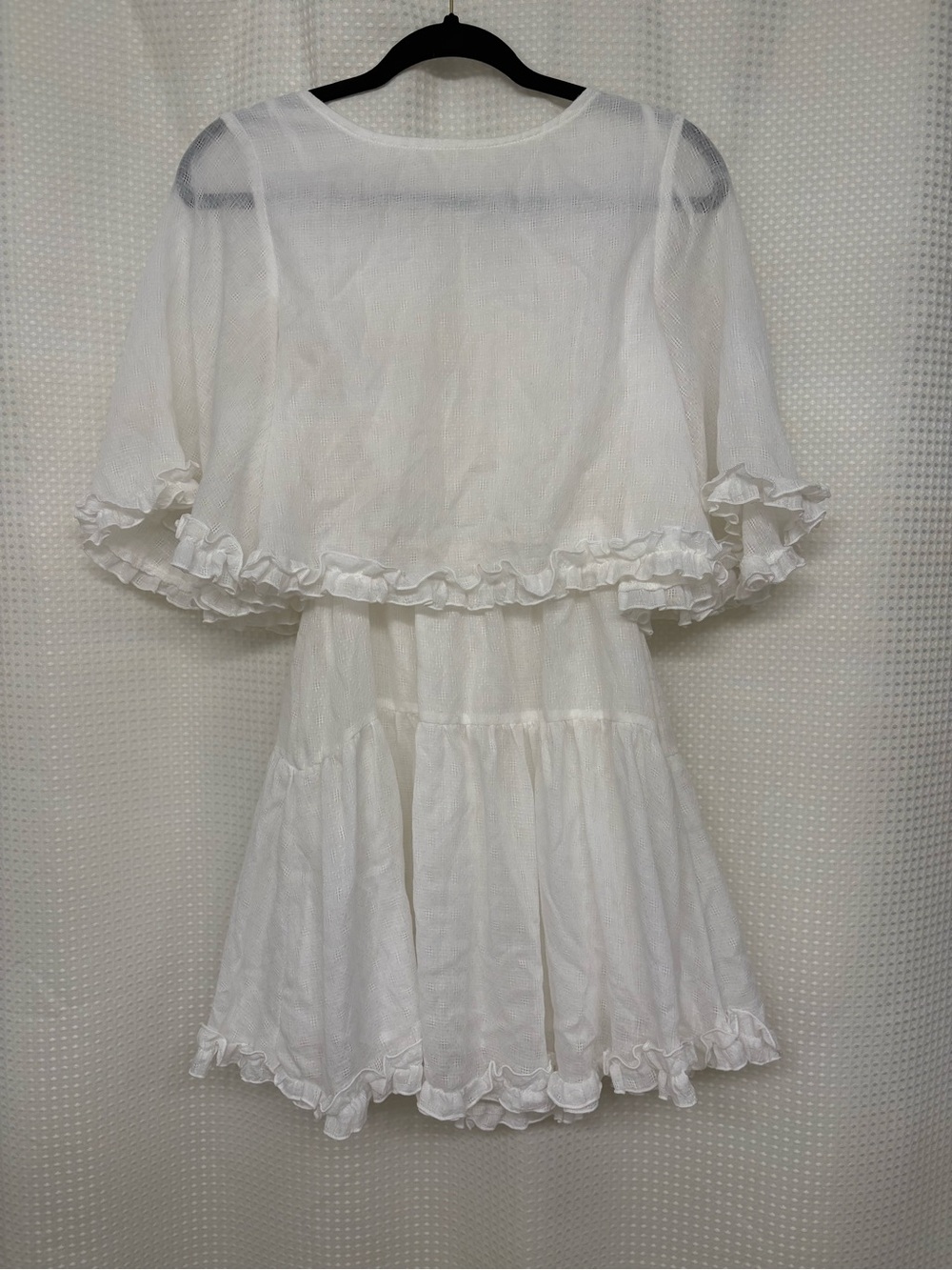 Princess Polly White Ruffle Cape Mini Dress Size 6